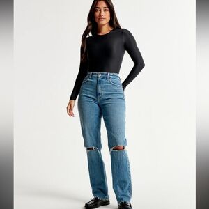 Abercrombie and fitch the 90s straight ultra high rise‎ curve love jeans